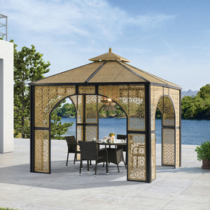 3 * 3M Dokuma Rattan Hasır Gazebo Lüks Stil
